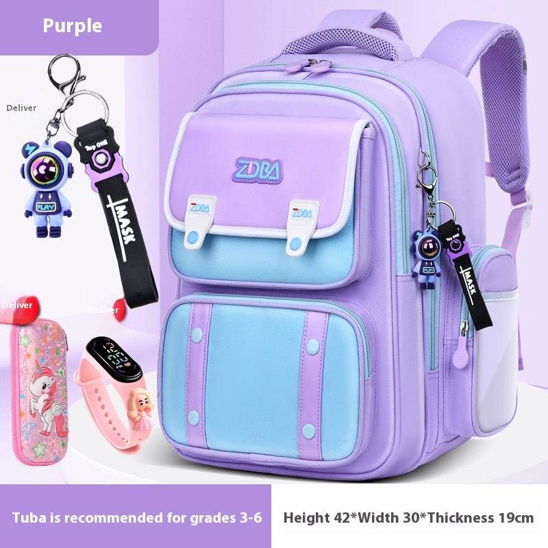 Elementary School Spine Protection Backpack Water resistant School bag - Velora