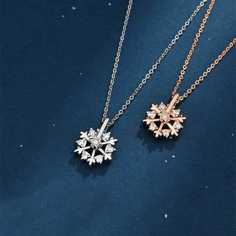 Luxury Rhinestone Christmas Snowflakes Necklace Gift for women - Velora