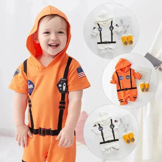 Space Suit Summer Long-sleeved Jumpsuit Holiday Pullover Clothes Baby boy Astronaut costume - Velora