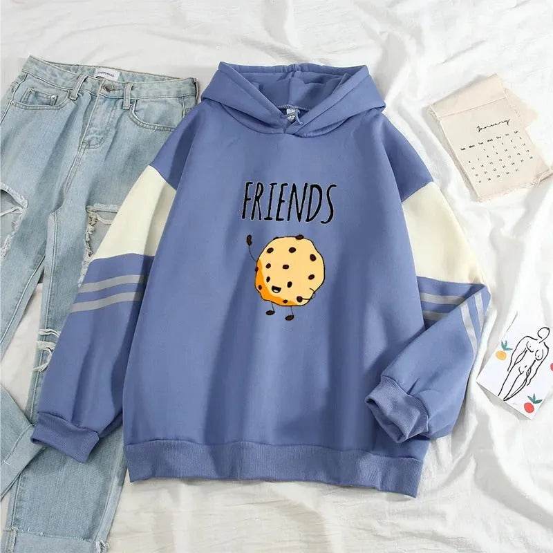 Color Matching Hoodie sweatshirt Top Pullover - Velora