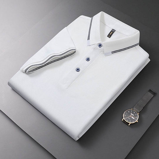Summer New Textured Men's Polo Shirt Lapel T-shirt Top - Velora