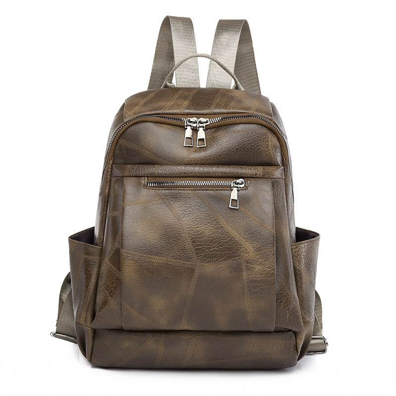 Portable Fashion Simple And Lightweight High School Leather Backpack - Velora