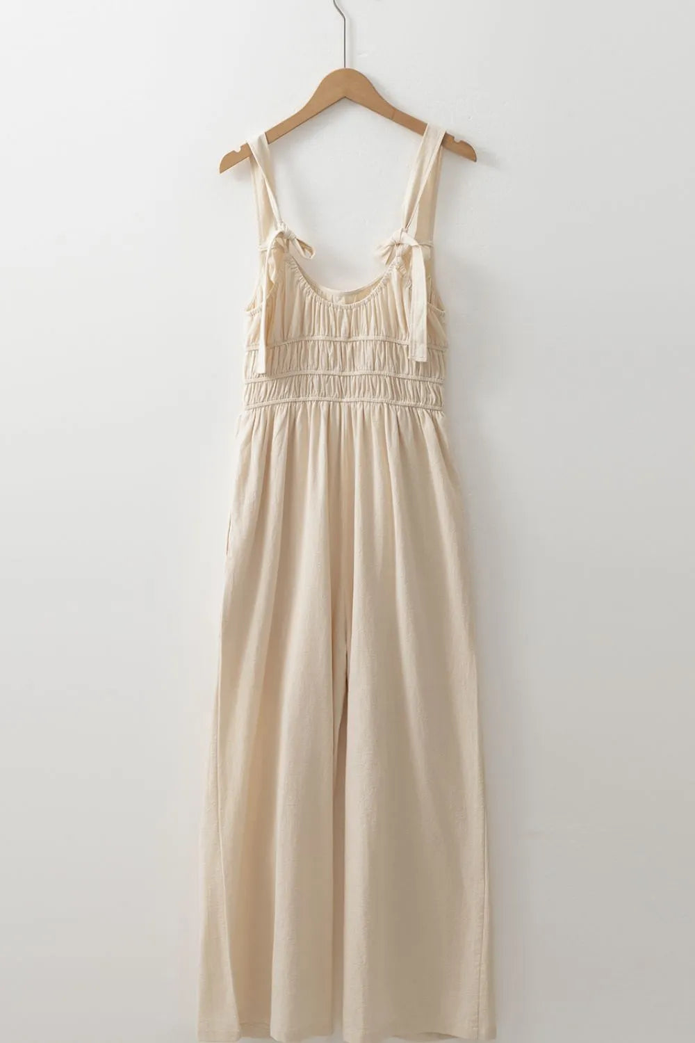 Ruched Sleeveless Wide Leg Jumpsuit - Velora