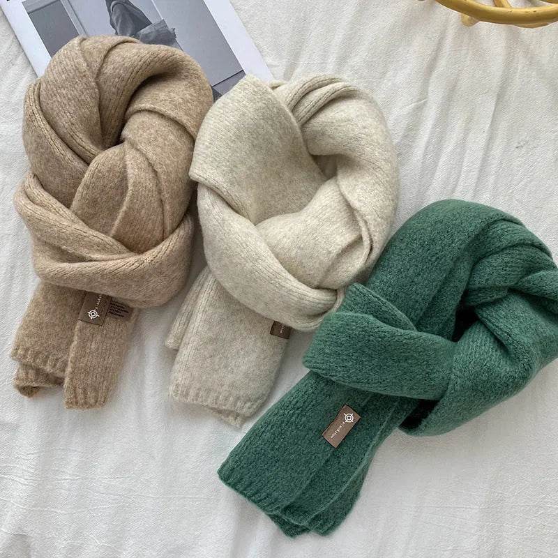 Women's Sweet Version Fleece Solid Scarf Autumn And Winter - Velora