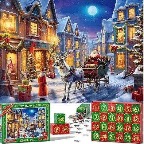 New 24 Boxes Unique Christmas Advent Calendar 2024 Jigsaw Puzzle - Velora