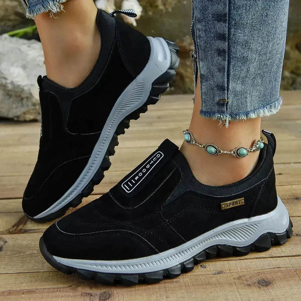 Outdoor Slip-on Sports Shoes Comfortable Walking Running Platform Sneakers for Women - Velora