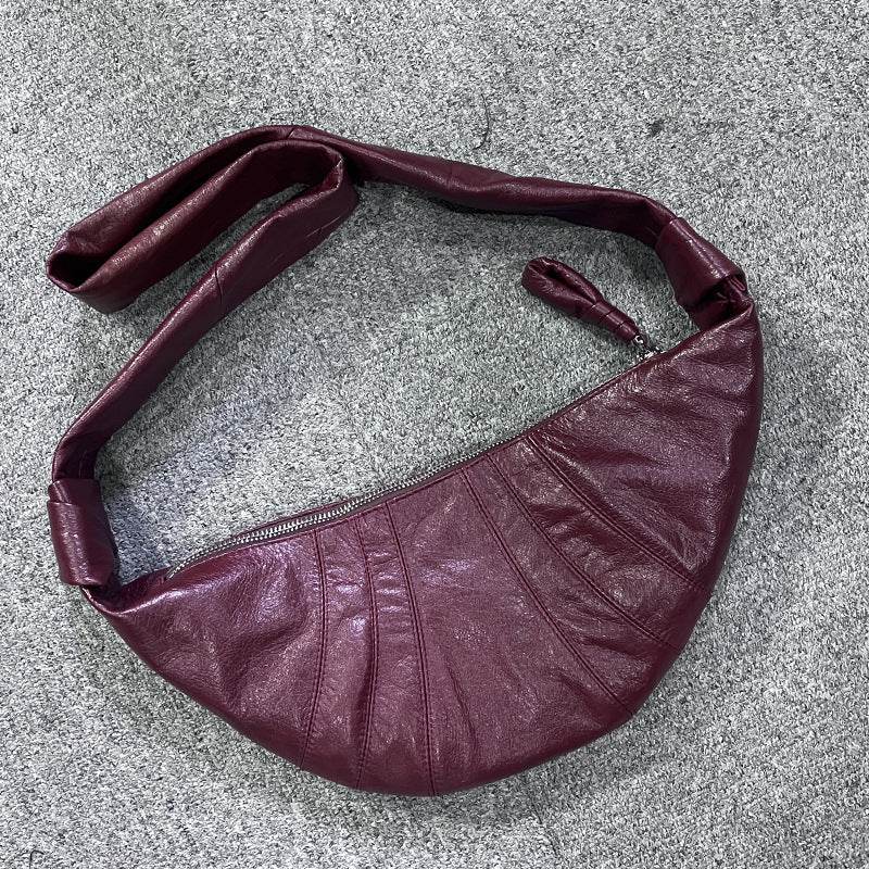 Sheepskin Dumpling Bag Fashion Genuine Leather Niche Daily Shoulder Crossbody - Velora