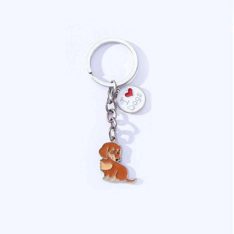 American Style Pet Dog Wax Metal Keychains - Velora