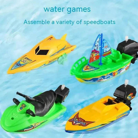 Baby Color Cognition Yacht Speedboat Sailing Motor Boat Summer Water Bath Toys - Velora