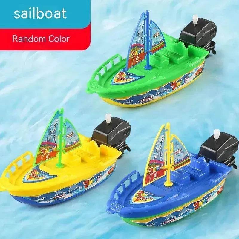 Baby Color Cognition Yacht Speedboat Sailing Motor Boat Summer Water Bath Toys - Velora