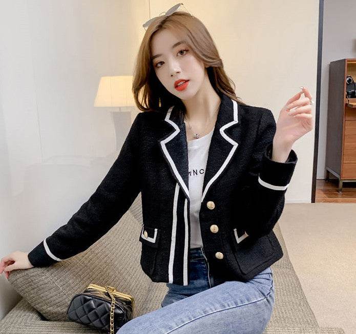 luxury women's blazers Short Long Sleeve Blazer. - Velora