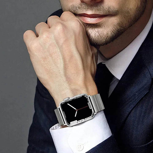 Replaceable Stainless Steel Apple Iwatch Black Chain Watch Band - Velora