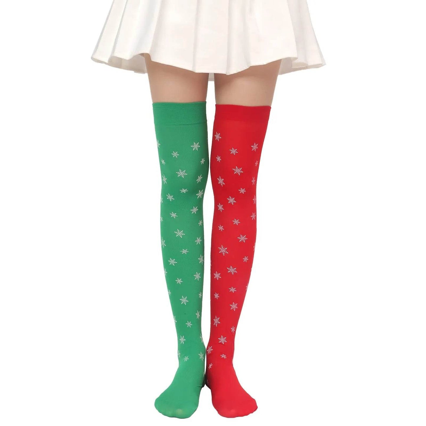 Christmas Plush Doll Knee Socks Bow Stockings - Velora