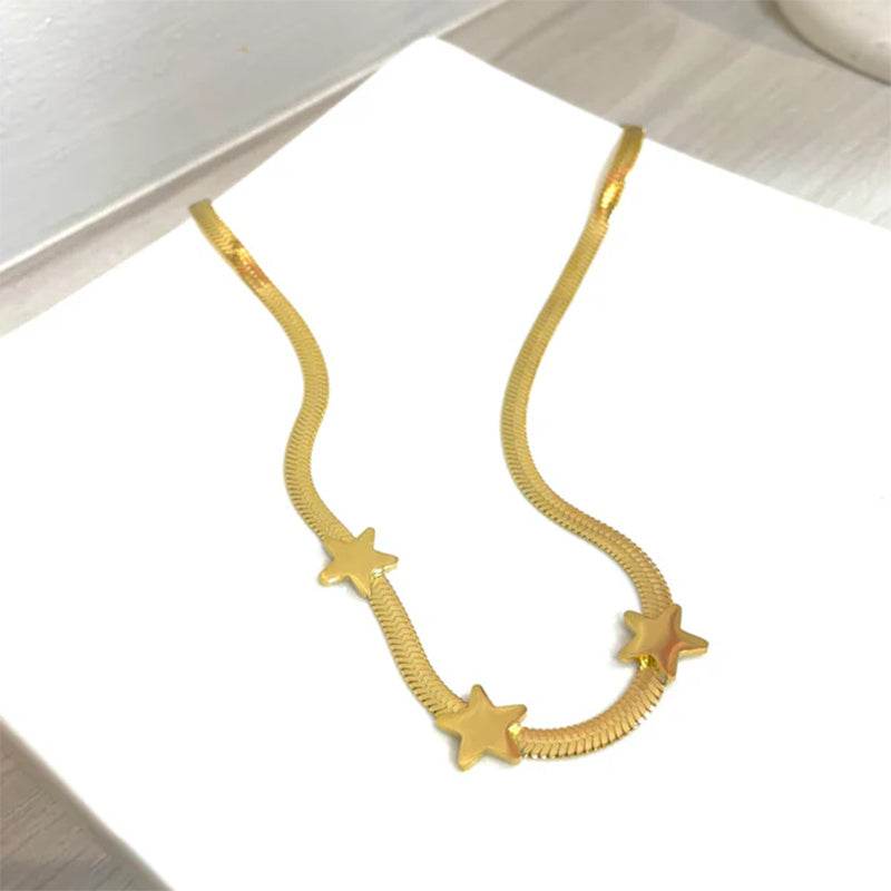 Ins Star Necklace Fashion Gold Stainless Steel Chain Necklace - Velora