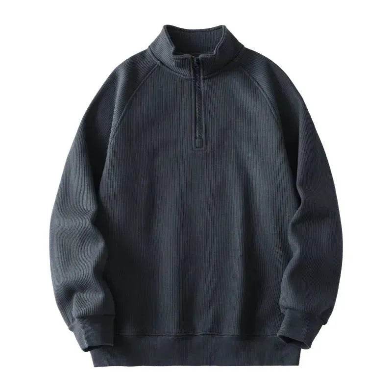 Autumn Winter half zip Stand-collar Fleece Sweatshirt Pullover tops for men - Velora