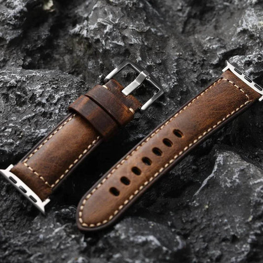 Pure Cowhide Strap Retro Style Watch Bracelet - Velora