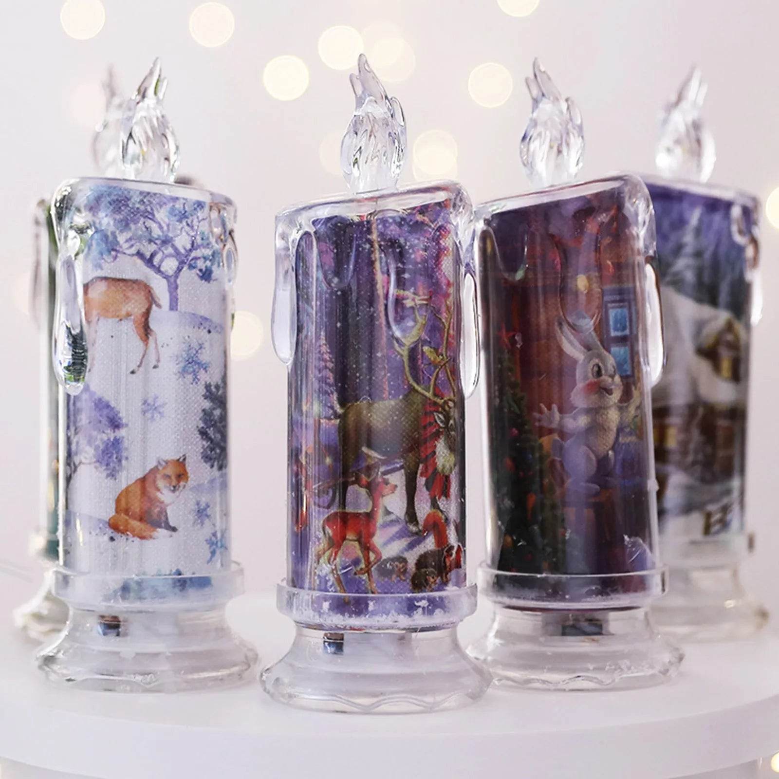 Christmas Transparent Electronic Flameless Candles Decorative Gifts - Velora