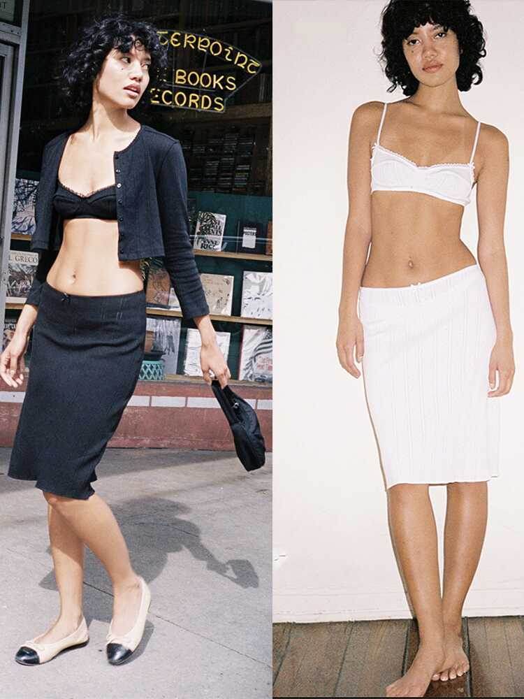 Casual Low Waist cotton Midi sheath skirt - Velora