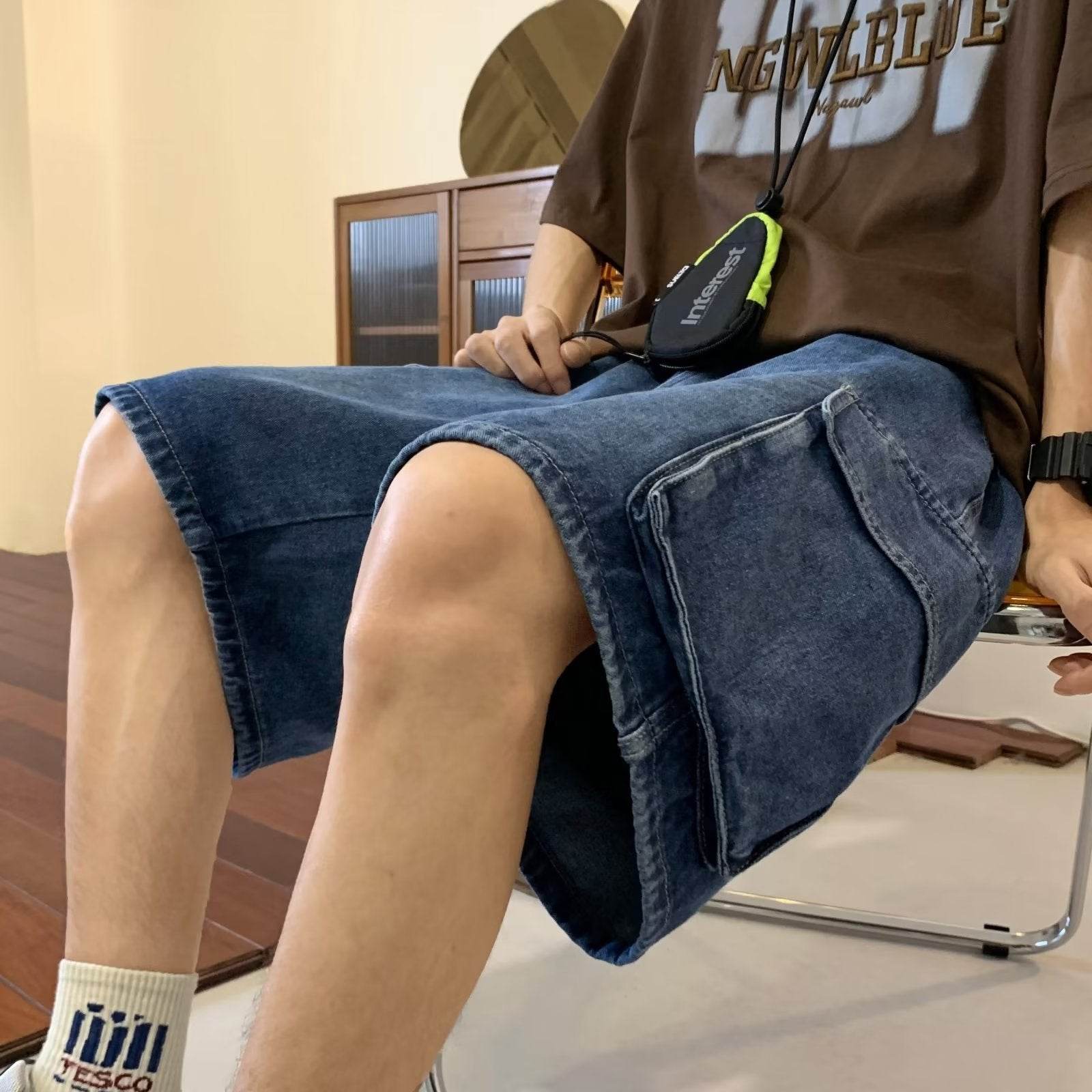 Baggy Denim Cargo Shorts For Men Jeans - Fashion Work Clothes - Velora