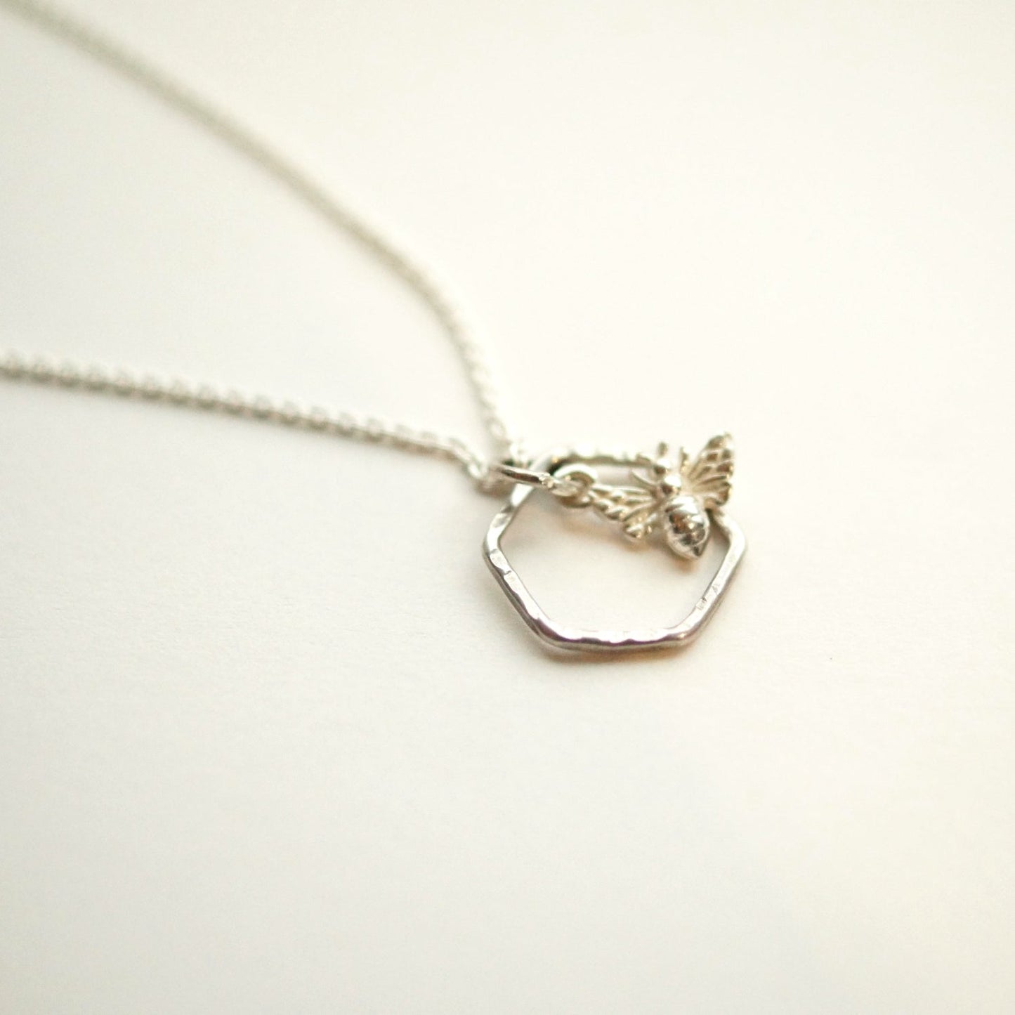 Bee in Hexagon Pendant