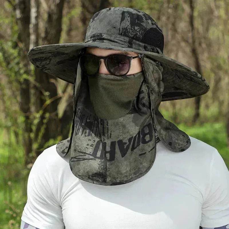 Big Brim Protective Caps Summer Face Cover Sun-proof Mountaineering Bucket Hat - Velora