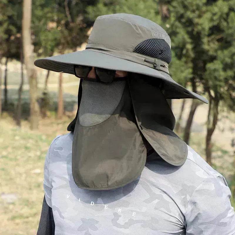 Big Brim Protective Caps Summer Face Cover Sun-proof Mountaineering Bucket Hat - Velora