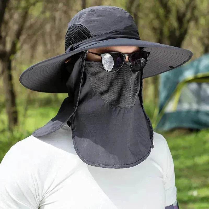 Big Brim Protective Caps Summer Face Cover Sun-proof Mountaineering Bucket Hat - Velora