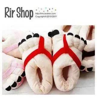 Big Giant Toe Plush Chic Women Men Creative Funny Cartoon Slippers for Winter and Autumn - Velora
