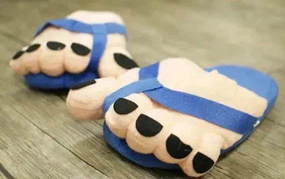 Big Giant Toe Plush Chic Women Men Creative Funny Cartoon Slippers for Winter and Autumn - Velora