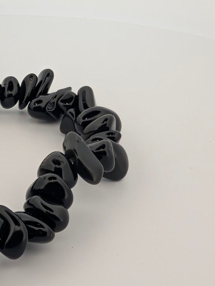 Black Obsidian Bracelet – Chip & 8mm Beads