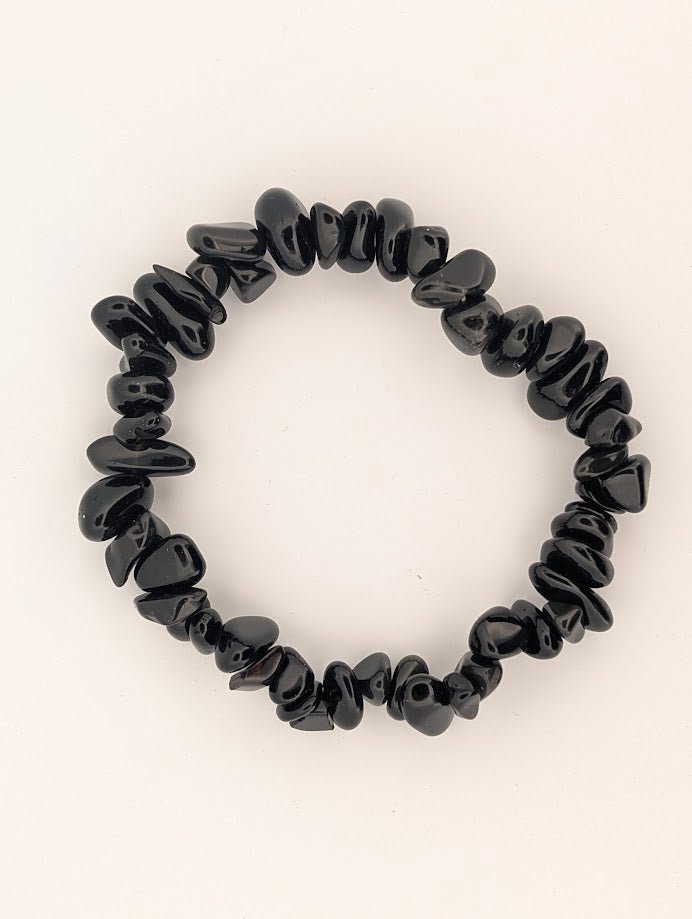 Black Obsidian Bracelet – Chip & 8mm Beads