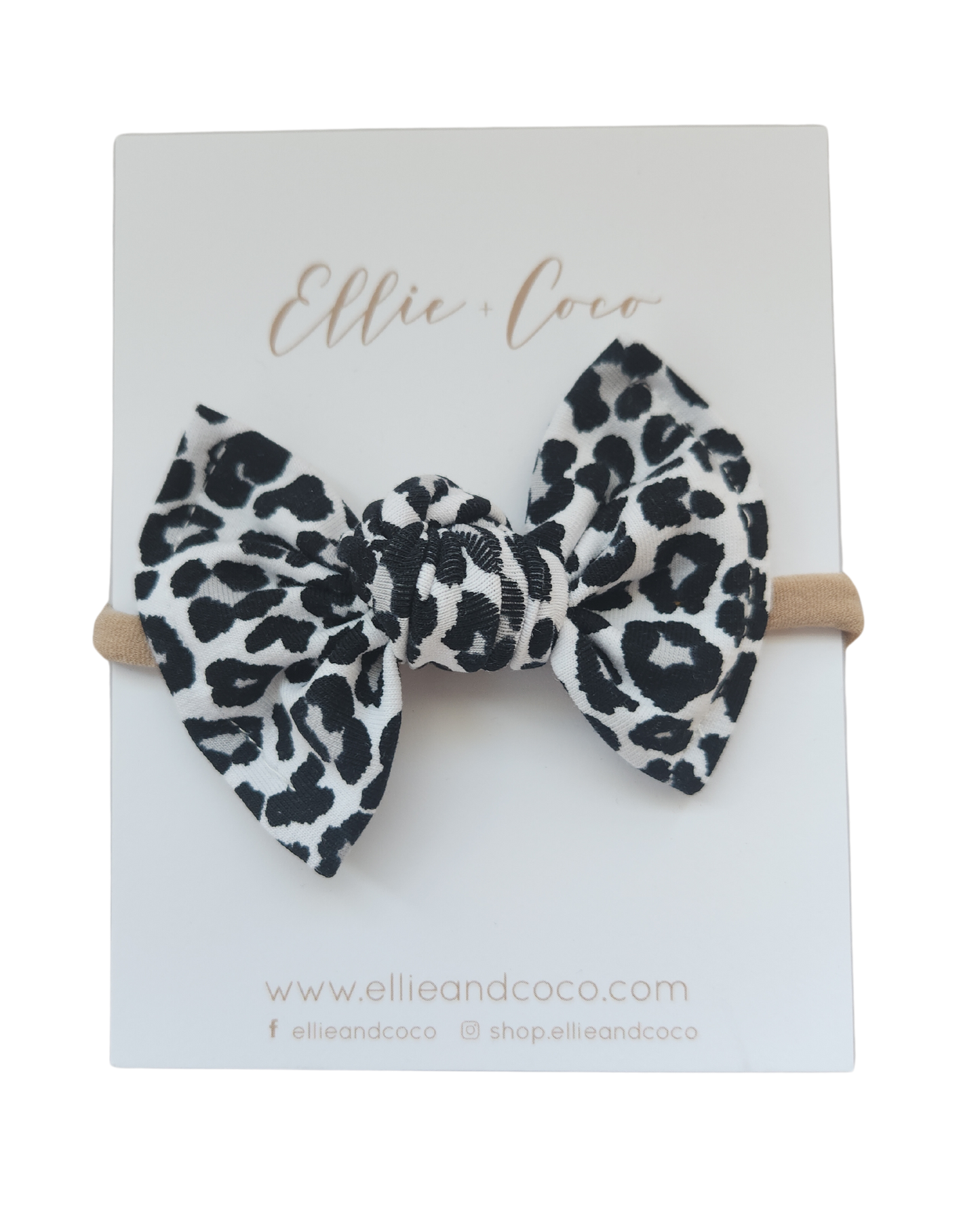 Knot Bow | Black and White Leopard - Velora