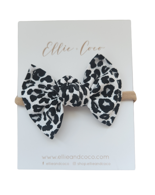 Knot Bow | Black and White Leopard - Velora