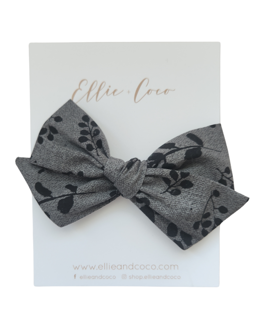 Black Floral Oversize Bow - Velora