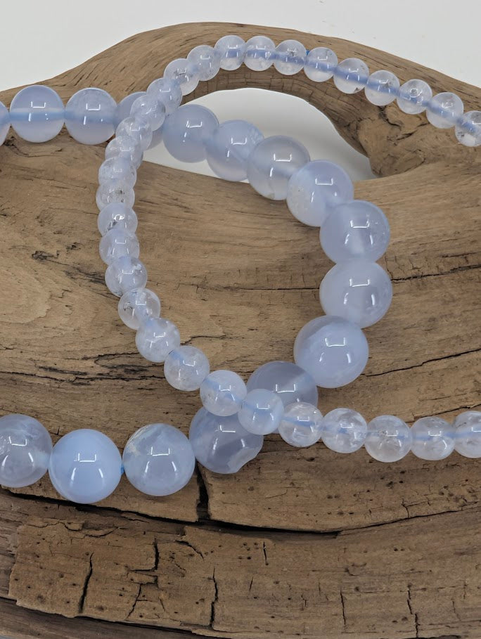 Blue Lace Agate Bracelet – Chip, 4.5, 6, 7, 8mm Beads