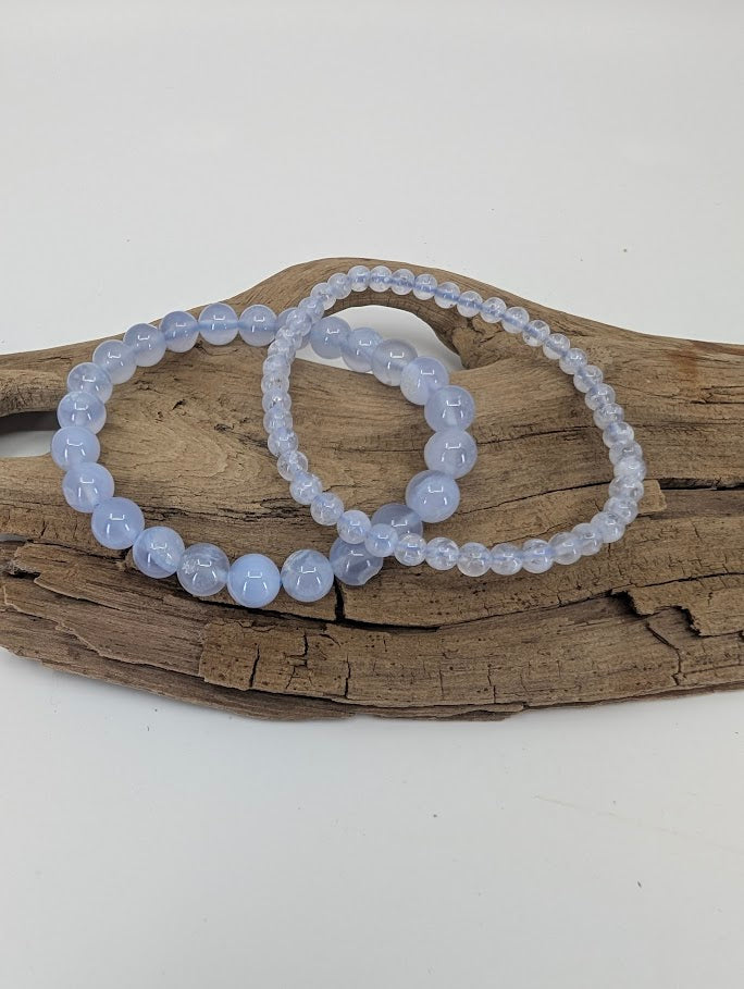 Blue Lace Agate Bracelet – Chip, 4.5, 6, 7, 8mm Beads