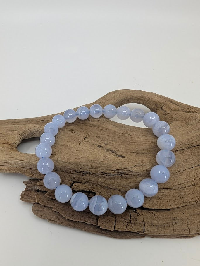 Blue Lace Agate Bracelet – Chip, 4.5, 6, 7, 8mm Beads