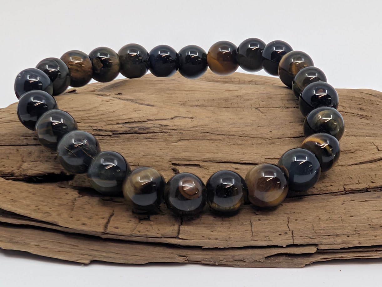 Blue Tiger Eye Bracelet – 8mm Round Bead