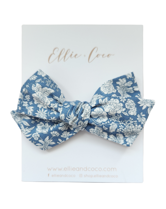 Blue Chinoiserie Oversize Bow - Velora