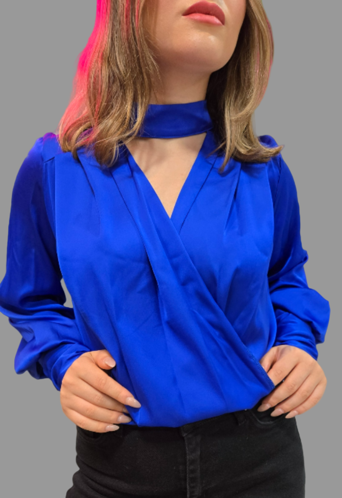 V-neck Body Suit Shirt Astudio.fashion