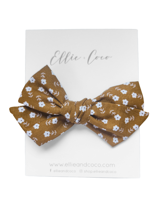 Butterscotch Daisies Oversize Bow - Velora