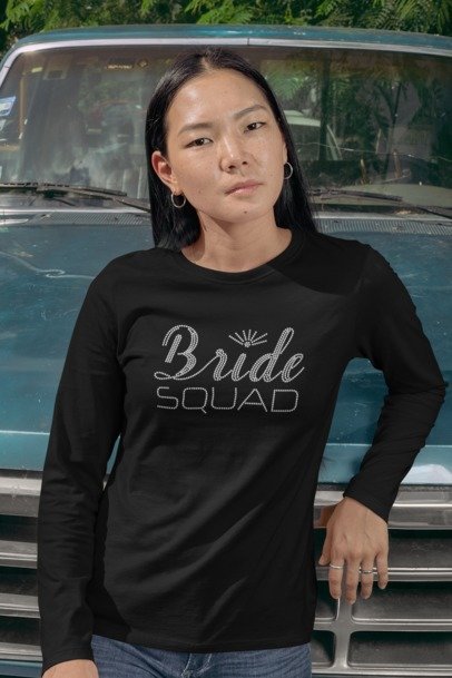 Bride Squad Rhinestone Shirt – Bachelorette Party Sparkle Bling Tee | Blingdazzel