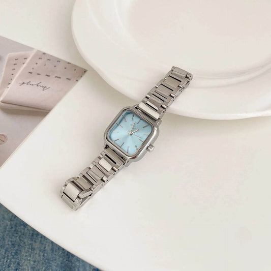 Retro Small Square Watch Female Steel Strap Dress Watch - Velora
