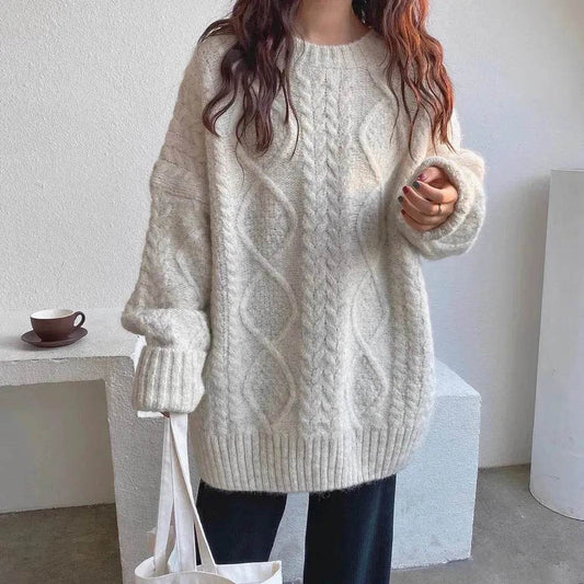 Autumn Winter Twist Knitted Pullover Sweater for WOMEN - Velora