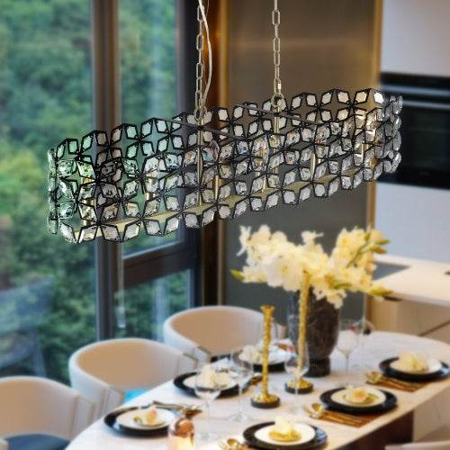Modern Luxury Champagne Gold Oval Crystal Chandelier - Velora