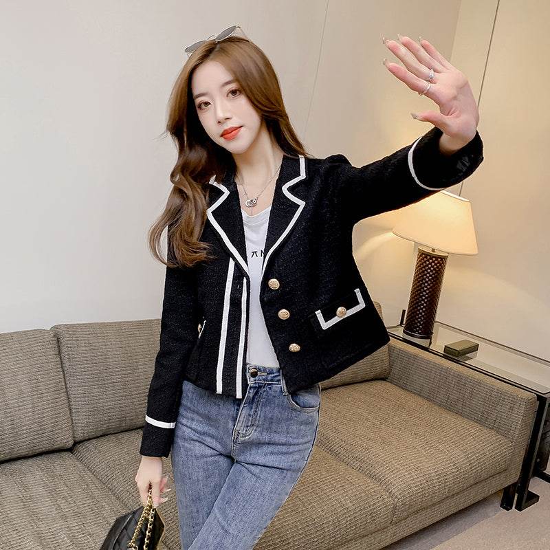 luxury women's blazers Short Long Sleeve Blazer. - Velora