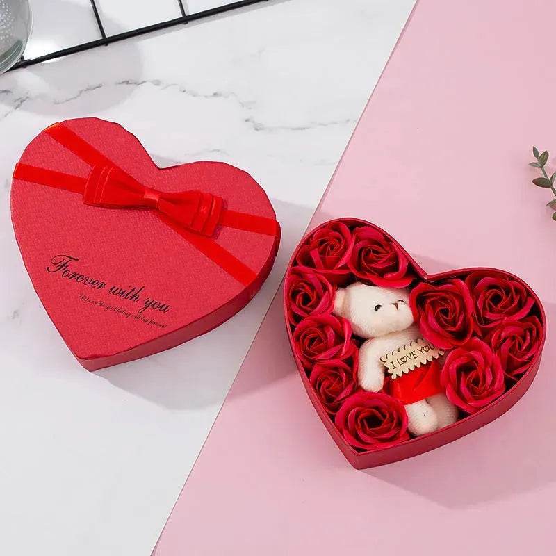 Heart-shaped Rose Red Gift Box New Year Christmas Gift Box Valentine's Day Christmas Gift Mother's Day Birthday Gift - Velora