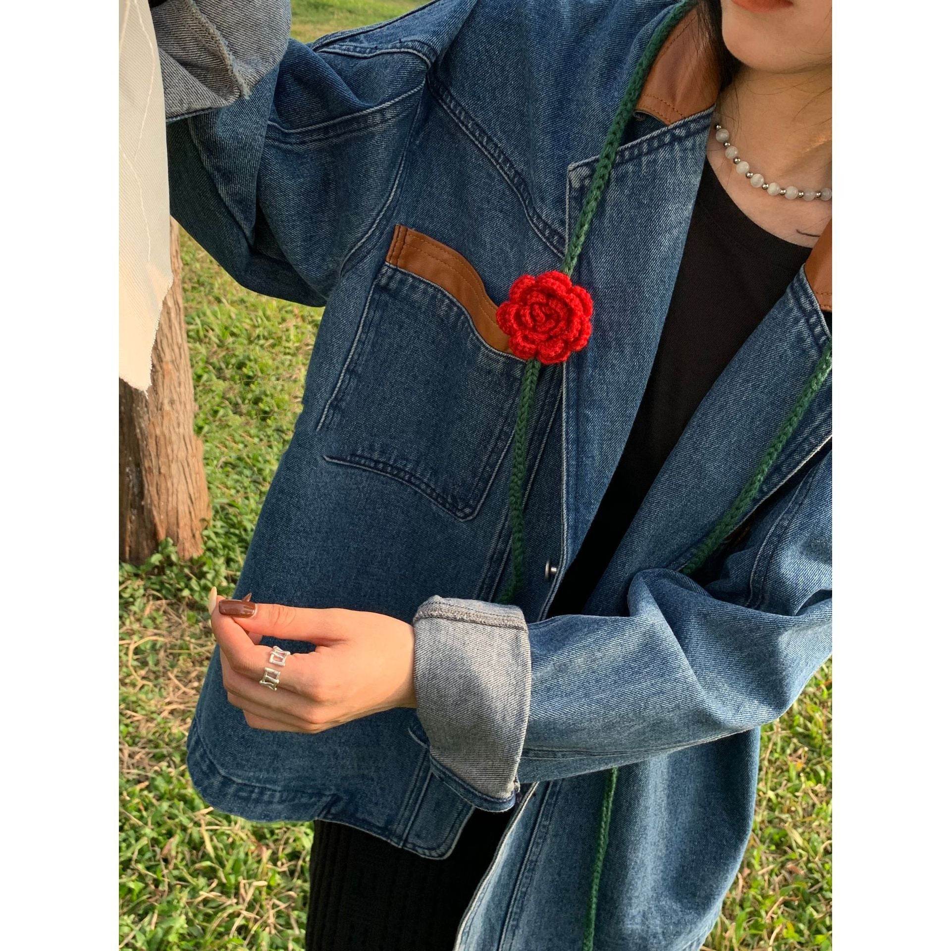 Casual Loose Oversized Lapel Unisex Cotton Denim coat Jacket L - Velora