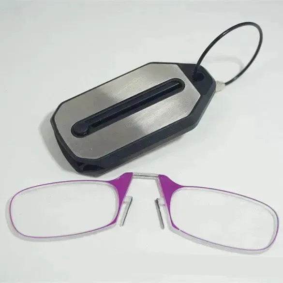 Mini Nose Clip On Portable Reading Glasses Men For Women Rimless Portable Magnifying Presbyopic Glasses Eyewear Ladies - Velora