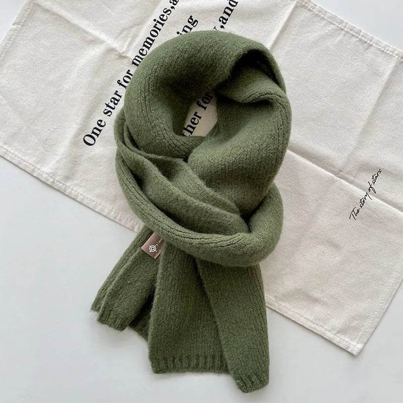 Women's Sweet Version Fleece Solid Scarf Autumn And Winter - Velora